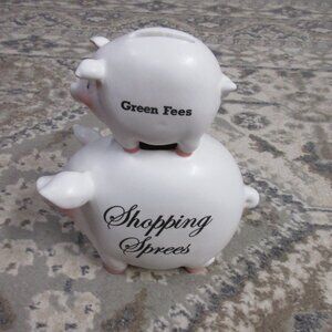 Dual Tier Pig Bank: Green Fees to Shopping Sprees